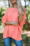 Coral Smocked Top