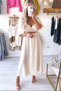 Beige Cut Out Dress