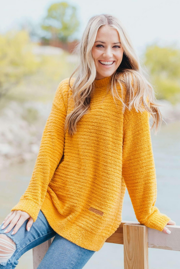 Simply Southern Tunic Sweater Mustard