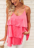 Pink Tiered Tank Top